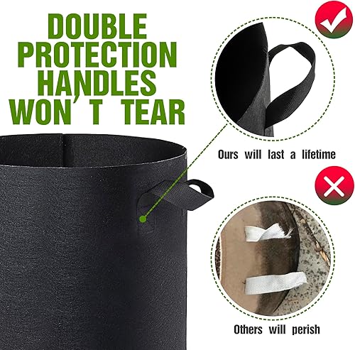 Miniatura 3 de Bolsas de cultivo de 5 galones, paquete de 6, macetas de tela de 5 galones, bolsas de cultivo premium de 5 galones para un crecimiento saludable de