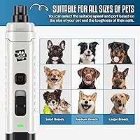 Vista 4 de Molinillo de uñas para perro, funcionamiento ultra silencioso, recortador de uñas mejorado con 2 luces LED, molinillo de uñas recargable de 2