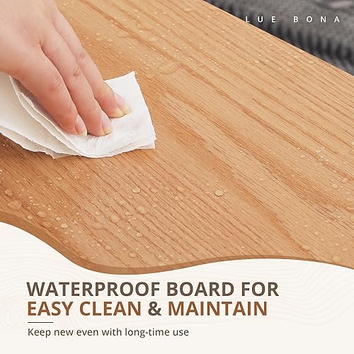 Miniatura 5 de LUE BONA Banco de comedor de 47 pulgadas con madera maciza, banco de cocina de granja con grano de madera natural, silla de comedor rectangular