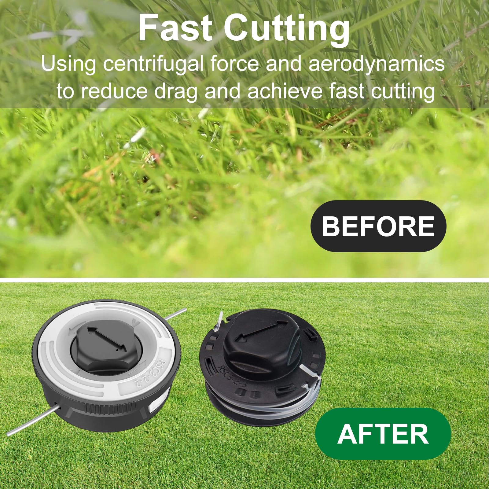 Testina di ricambio per decespugliatore Stihl FSA 57 FSA 56 FSA 50 FSE 52, compatibile con Stihl AutoCut C 3-2 4009 710 2106, testina di ricambio per decespugliatore serie da 5 pollici
