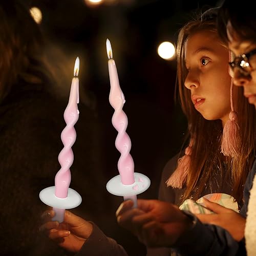 Miniatura 110 de Vela cónica en espiral torcida de 10 pulgadas, velas de colores sin perfume, velas altas sin humo para el hogar, vacaciones, boda, fiesta