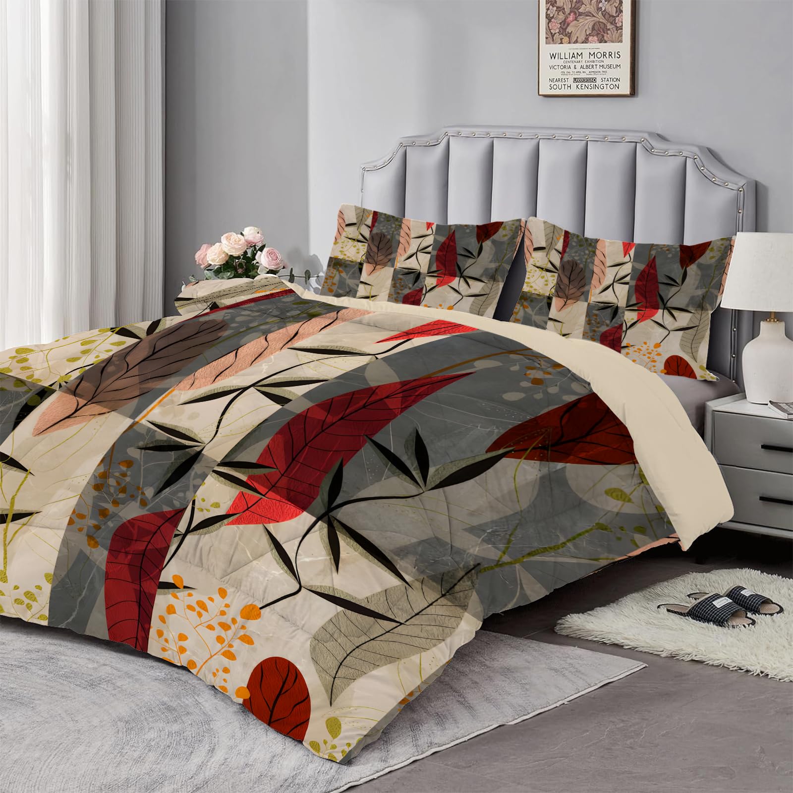 Couette 260x240 Cm Dyausi Imprimée Floral - Ensemble 3 Pièces Avec 2 Taies, Lavable, Toutes Saisons (Violet Couette 260x240 Cm Dyausi Imprimée Floral - Ensemble 3 Pièces Avec 2 Taies, Lavable, Toutes Saisons (Violet