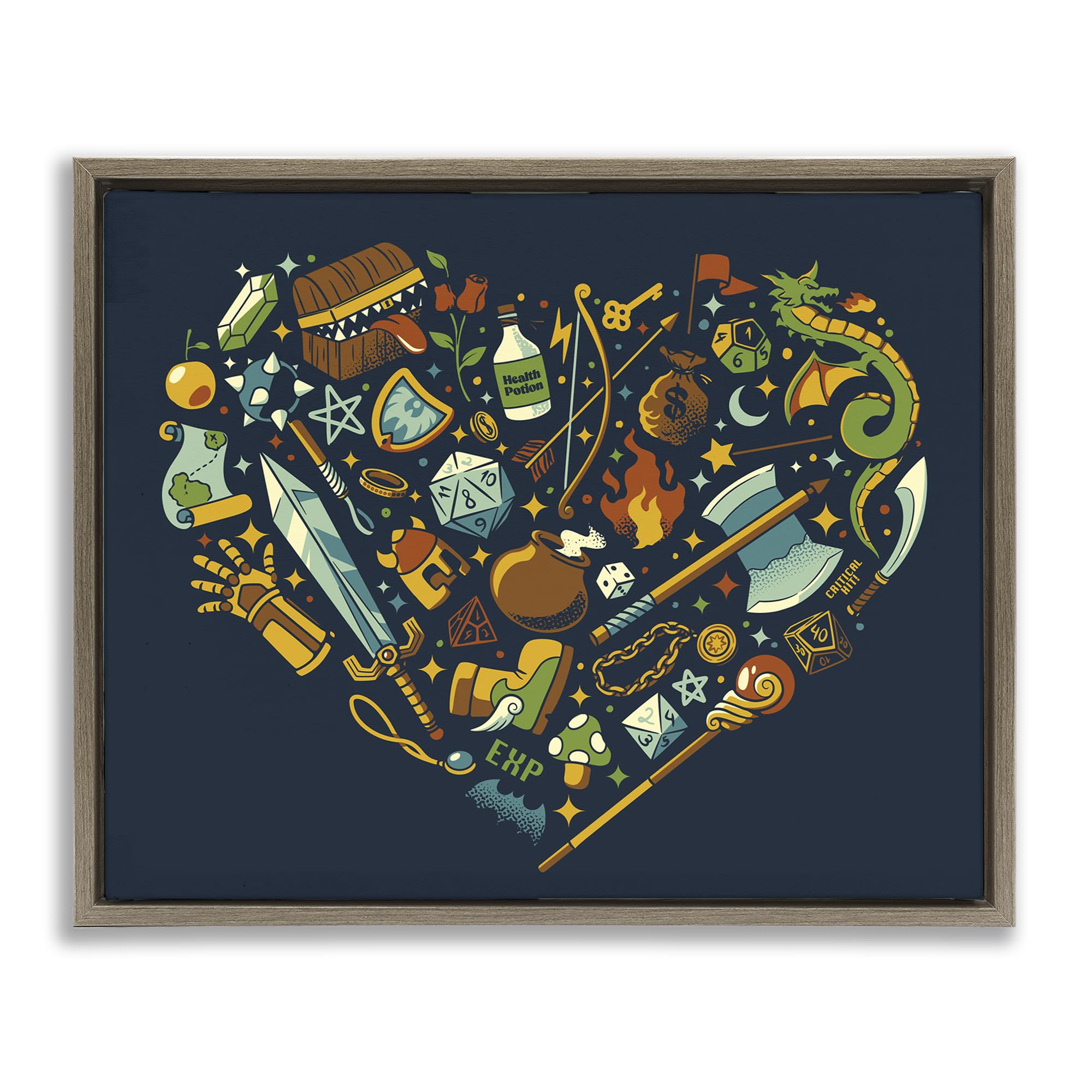 'Board Game RPG Trinkets'| Floating Frame Canvas Art