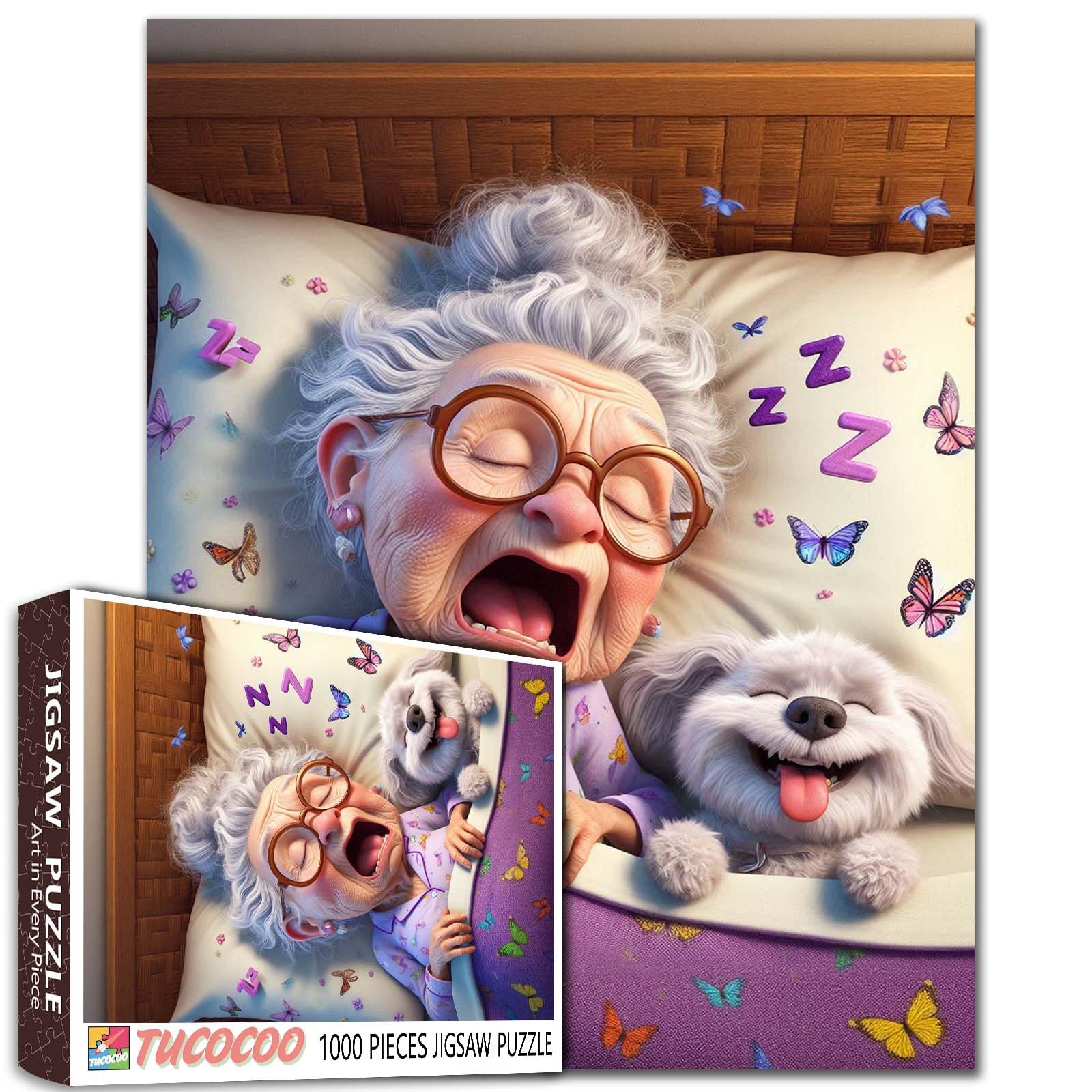 Sleeping Old Woman Jigsaw Puzzles 1000 Pieces for Adults — image 1