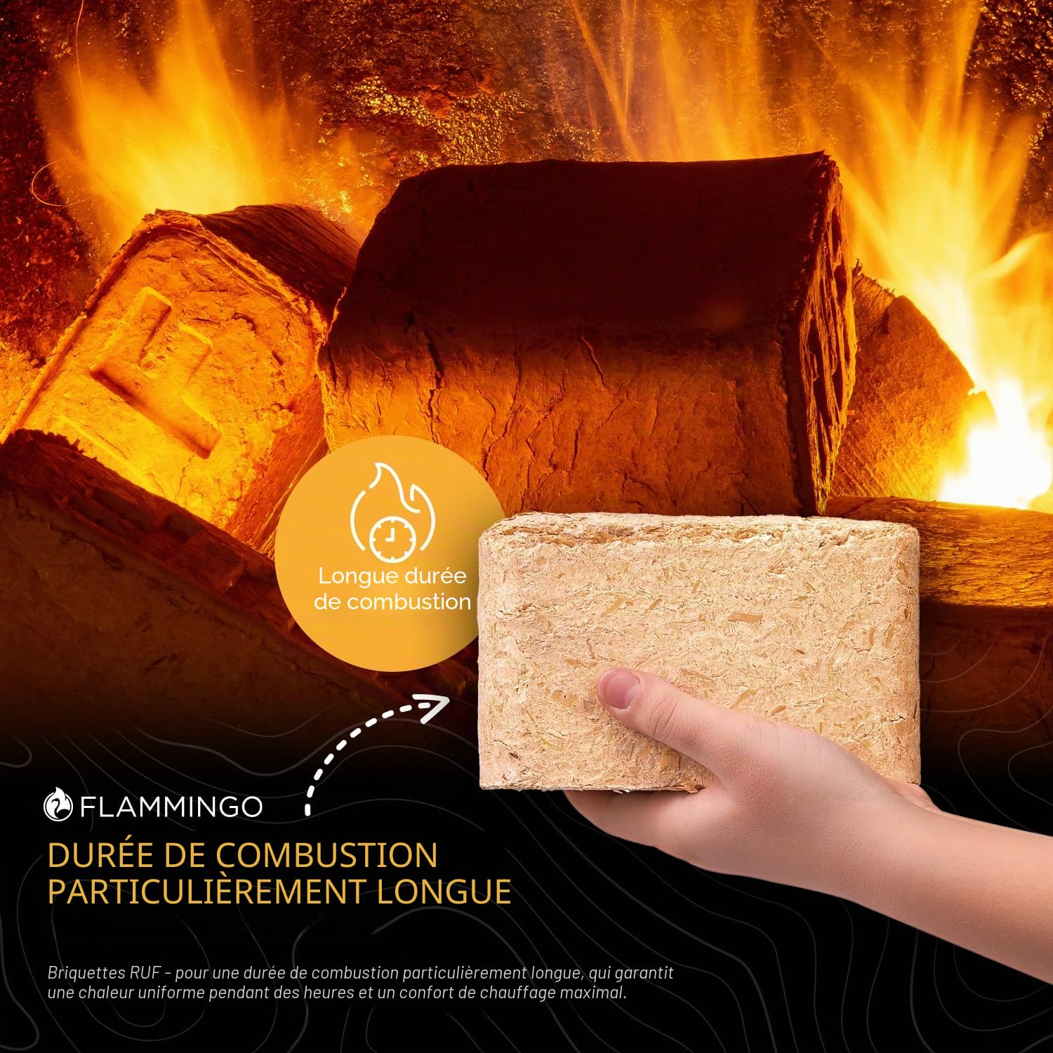 Briquettes en Bois RUF chêne, 20kg, Bois de Chauffage cheminée Four briquette Charbon Chauffage Bois