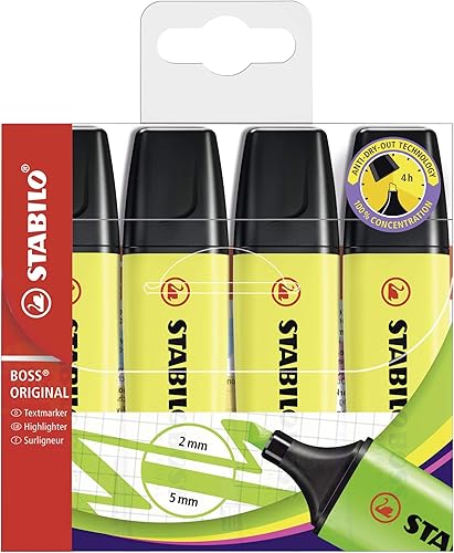 Miniatura 1 de STABILO Resaltador BOSS ORIGINAL - 5 x Pack de 4 - Amarillo