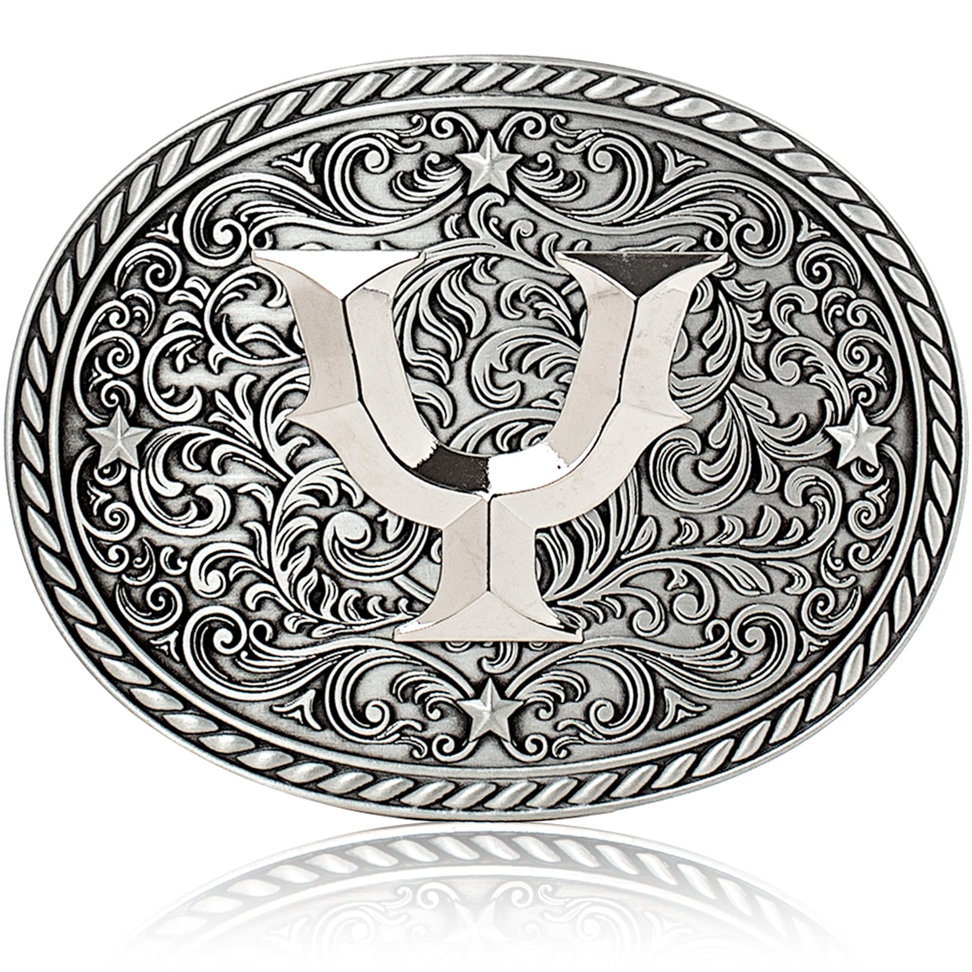 IteraWestern Cowboy/Cowgirl Initial Belt Buckle - Large, Letter Buckles For Men And Women - Best For Personalization - A to Z…
