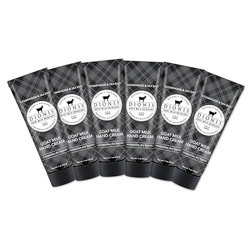 Dionis - Crema de manos perfumada de flores silvestres de cabra con leche para el cuidado de la piel Blue Ridge 1 onza - Juego de 6 - Fabricado en