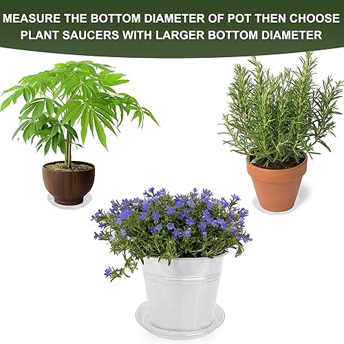 Miniatura 2 de Paquete de 24 platillos para plantas, bandeja de agua de plástico duradero para plantas de 6, 8, 10, 12 pulgadas, platillos redondos negros, bandeja