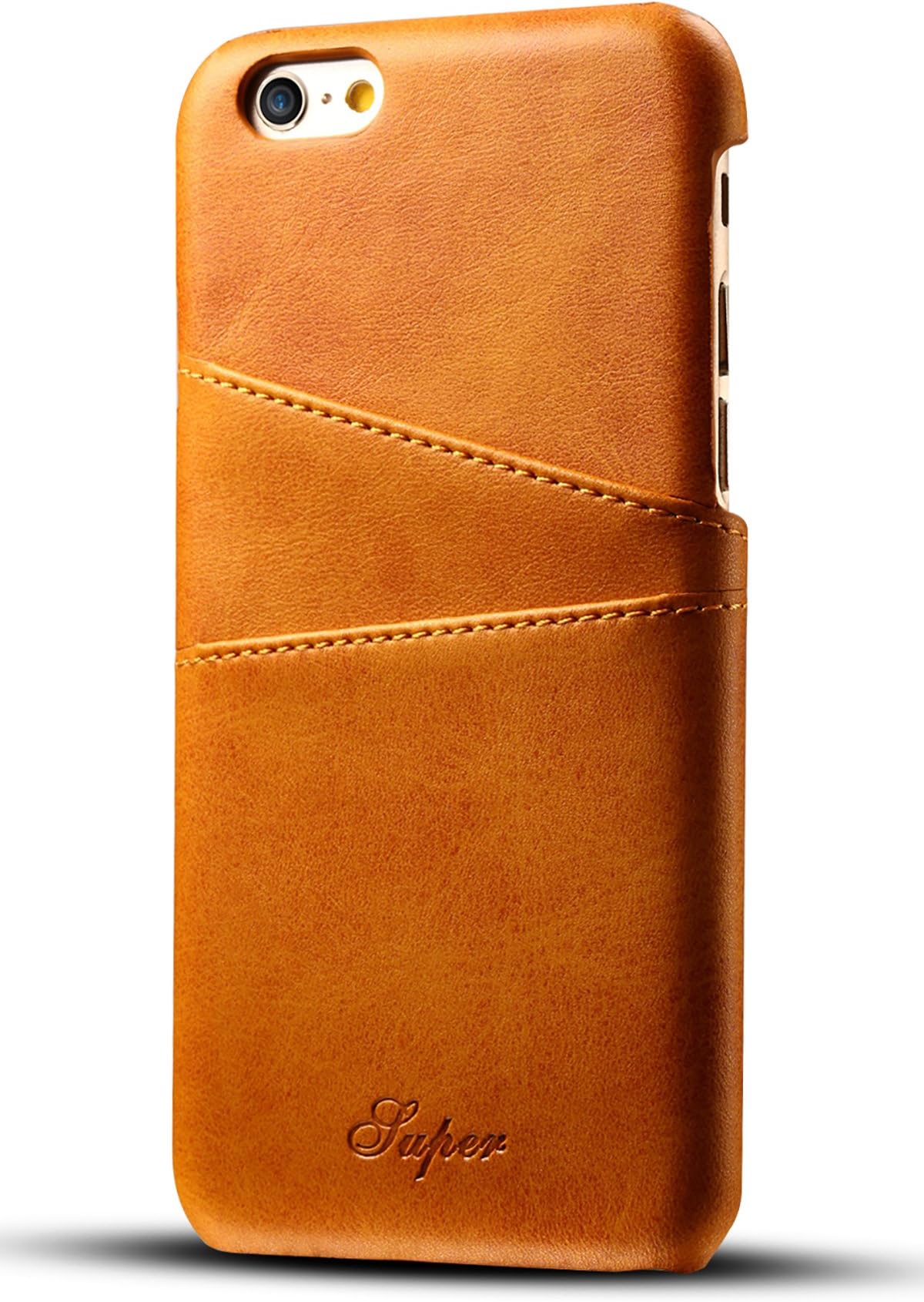iPhone 6s / 6 Wallet Phone Case, XRPow Slim PU Leather Back Protective Case Cover with Credit Card Holder for Apple iPhone 6s Light Brown