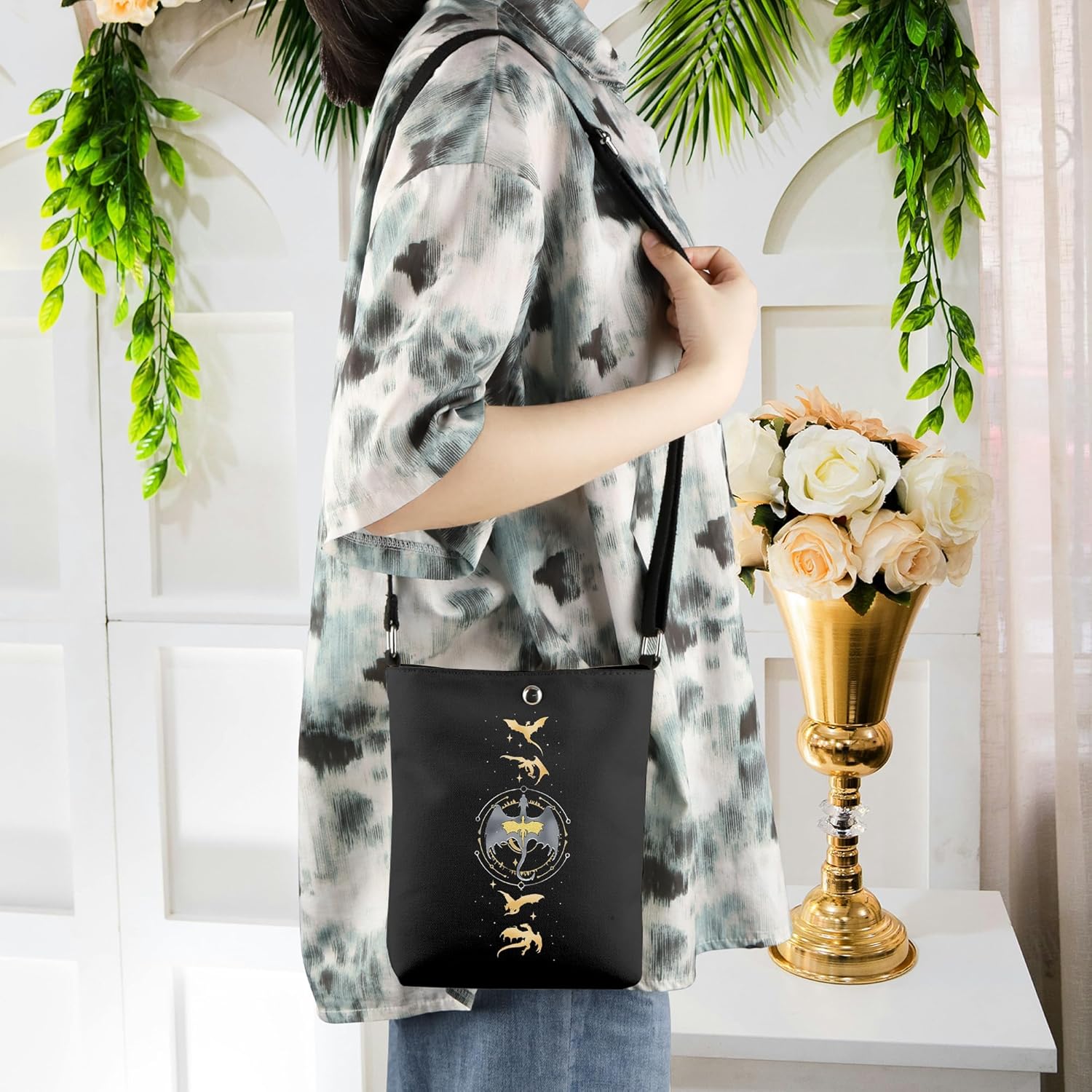 WCGXKO Book Inspired Crossbody Bag Dragon Rider Gift for Literature Lover - Image 3