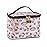 AmBealla Cosmetic Bag Large Makeup Bag Pink Makeup Travel Case with Brush Holder, Canvas Organizer for Women, Toiletry Bag for Skincare & Beauty Tools Sweet Cute for Girls