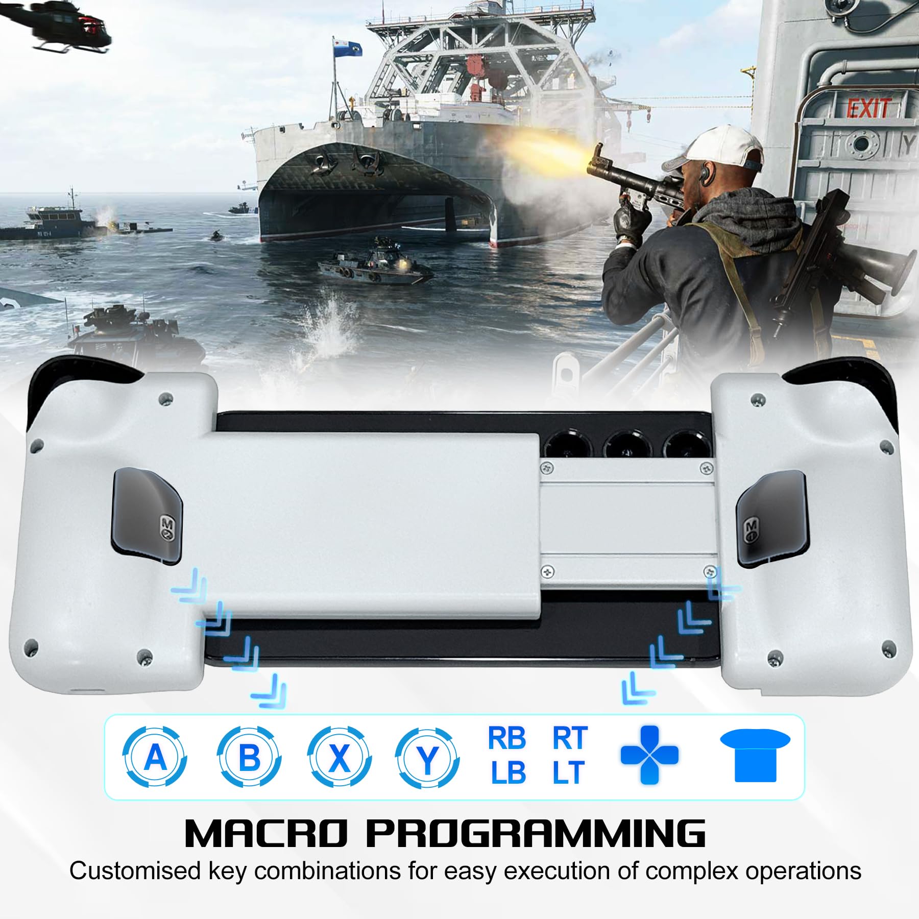 Koiiko USB C Mobile Gaming Controller für Android & iPhone 17/16/15 Series, Type-C Phone Game Gamepad Joysticks with Hall Trigger/Turbo/Back keys, Play Xbox Cloud Game, PS Remote Play, CODM