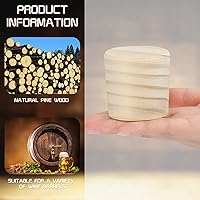 Vista 3 de Weysat Tapón de tapón de corcho para barril de vino, 2 pulgadas, tapón de orificio para whisky, madera de roble, para manualidades de botellas