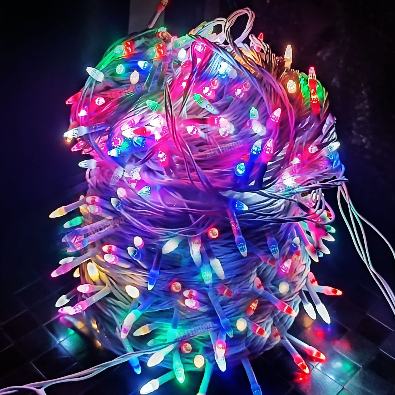 Aervinten LED RGB String Light 70 Meter (220 ft) with 40% More Brighter with 8 Mode Changer Diwali Festivals Christmas Multi-Purpose Pack of 1 Make in India (White Wire) || K7432