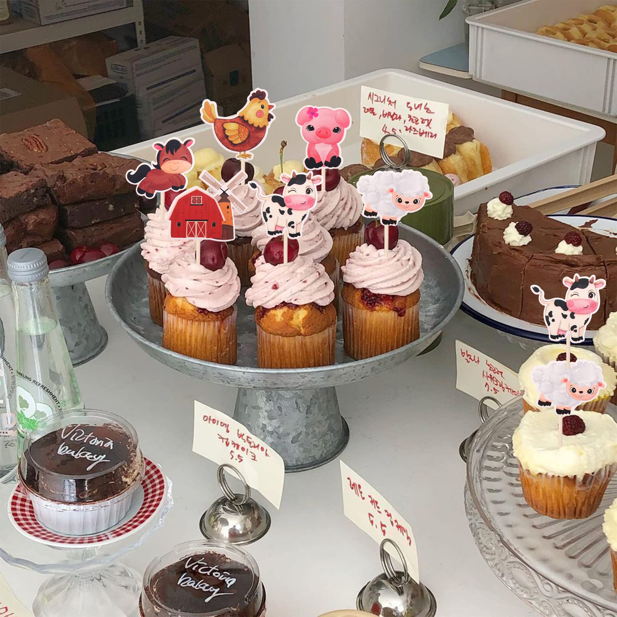 Bauernhof Tortendeko Set - Süße Tierfiguren Für Kindergeburtstag & Kuchenverzierung