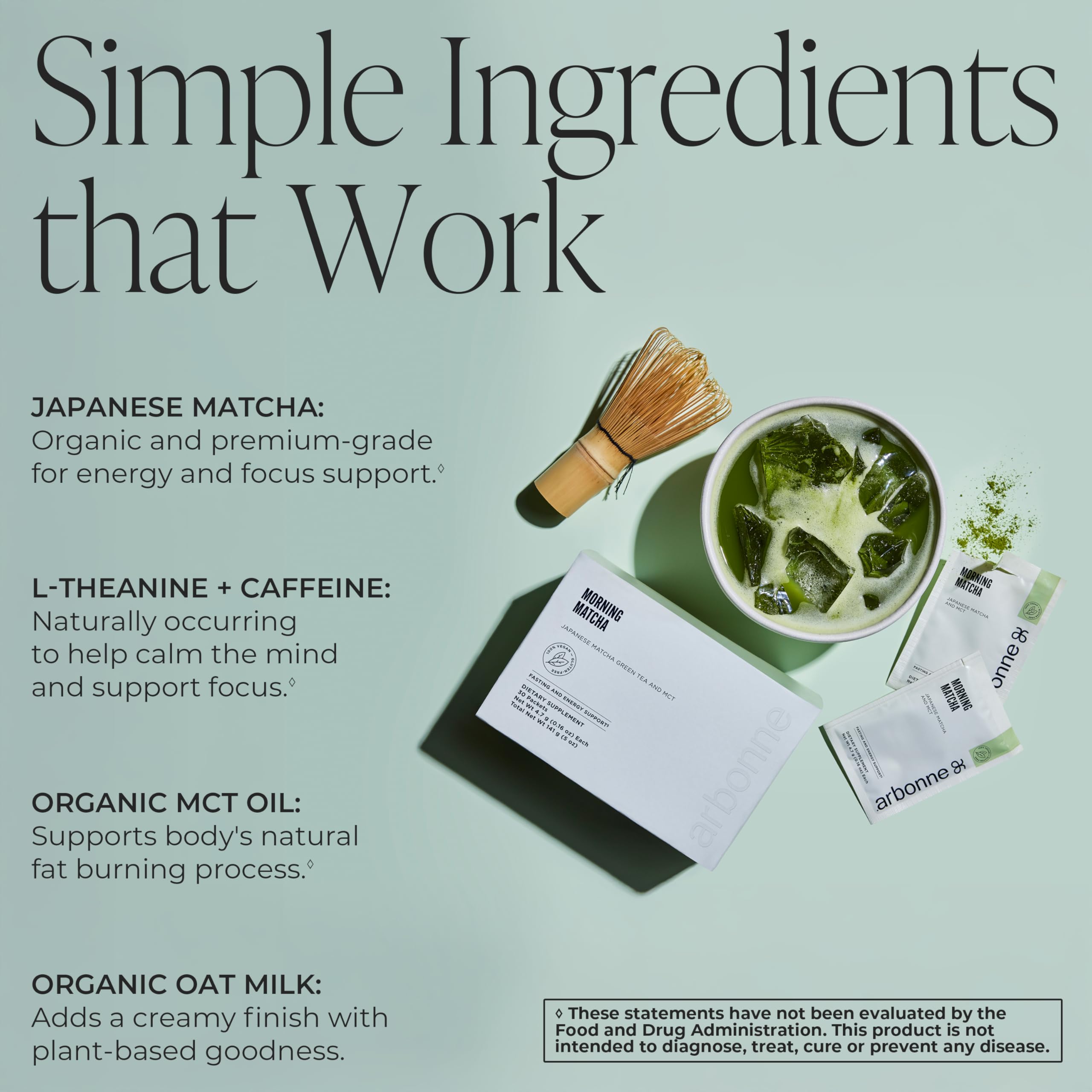 Arbonne Morning Matcha Green Tea Powder Organic Japanese Matcha Powder with MCT Oil for Sustained Energy Focus Antioxidant — view 3