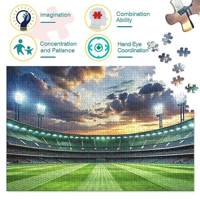 Foto 3 de 8 de Rompecabezas de 1000 Piezas Estadio al Atardecer Campo de Juego Nocturno para Adultos Juegos educativos…