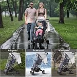Poussette de protection contre la pluie, Bouclier climatique respirant universel clair avec fermeture à glissière imperméable, étanche, coupe-vent, 4 Protection des saisons (XL, Avec fermeture à glissière étanche)