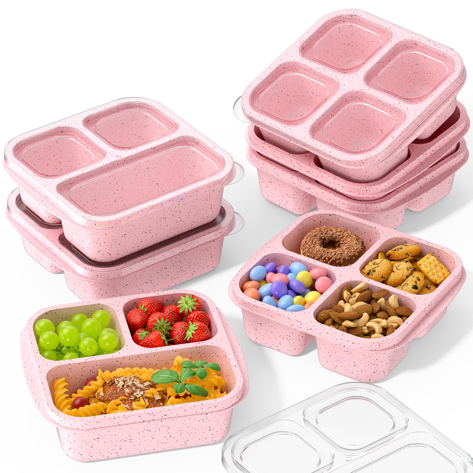 Amazon.com: Snack Boxes (7 Pack) Reusable - Stackable Bento Lunch