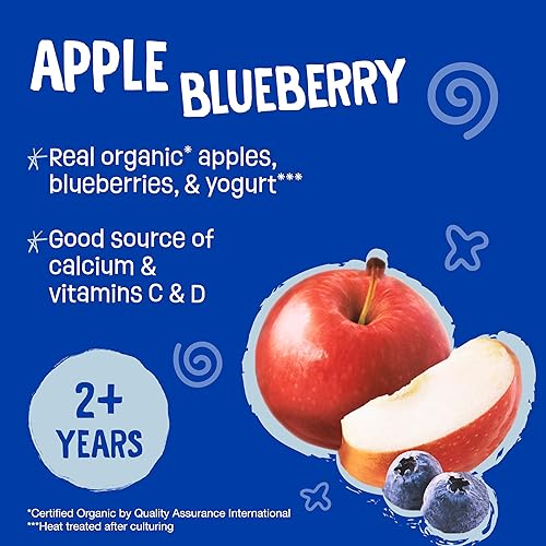 Miniatura 4 de Earth's best Smoothie orgánico de yogur con fruta, manzana y mora azul, bolsas de 4,2 onzas  (paquete de 12).