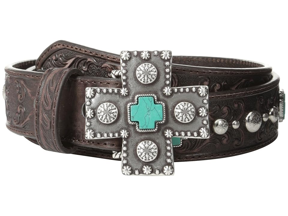 

Ariat Turquoise Cross Studded Belt (Brown) Women's Belts