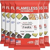 H°eats by LavaGel Flameless Food Warming Pads (6 Pack) - Disposable Buffet Warmers for Full-Size Pans, Parties & Catering - Water-Activated 2-Hour Heat