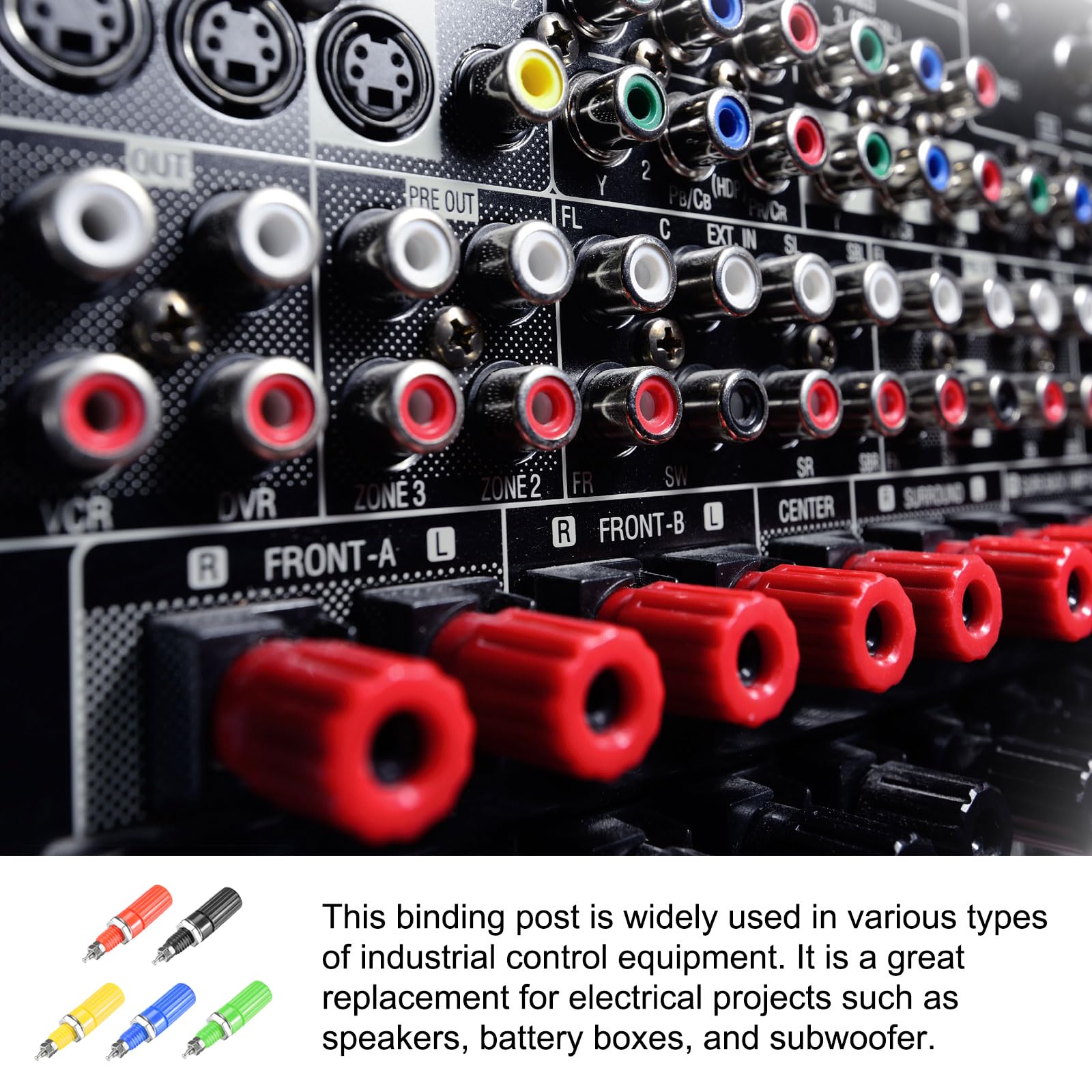 Rebower 10 Pcs Binding Post Terminal 5 Colors 4mm Banana Plug Jack Socket for for Speaker Audio, Video Receiver, Amplifiers - Image 3