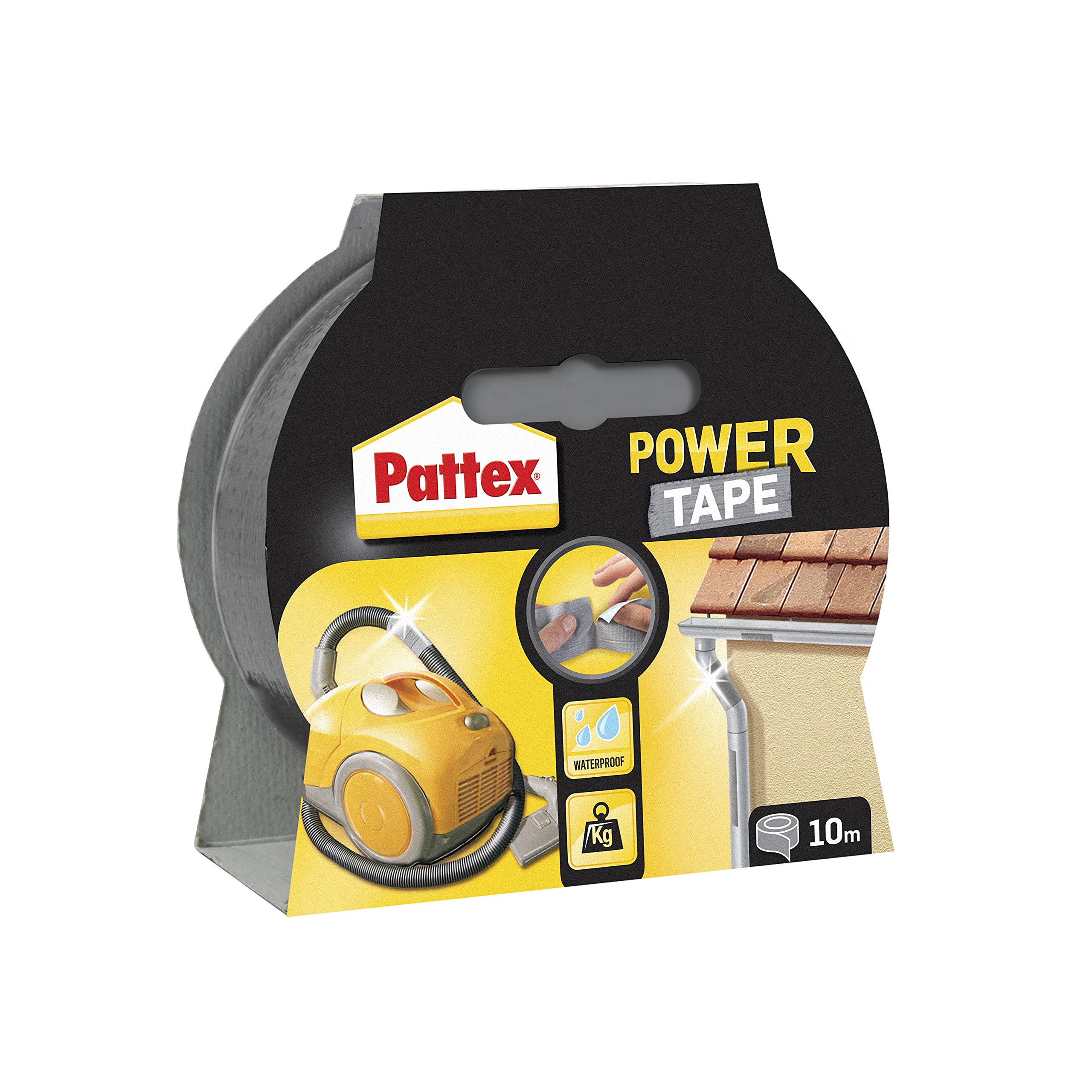 Pattex Power Tape, taśma naprawcza o doskonałej przyczepności, mocna taśma klejąca w kolorze srebrnym, trójwarstwowa taśma wodoszczelna, rolka 48mmx10m