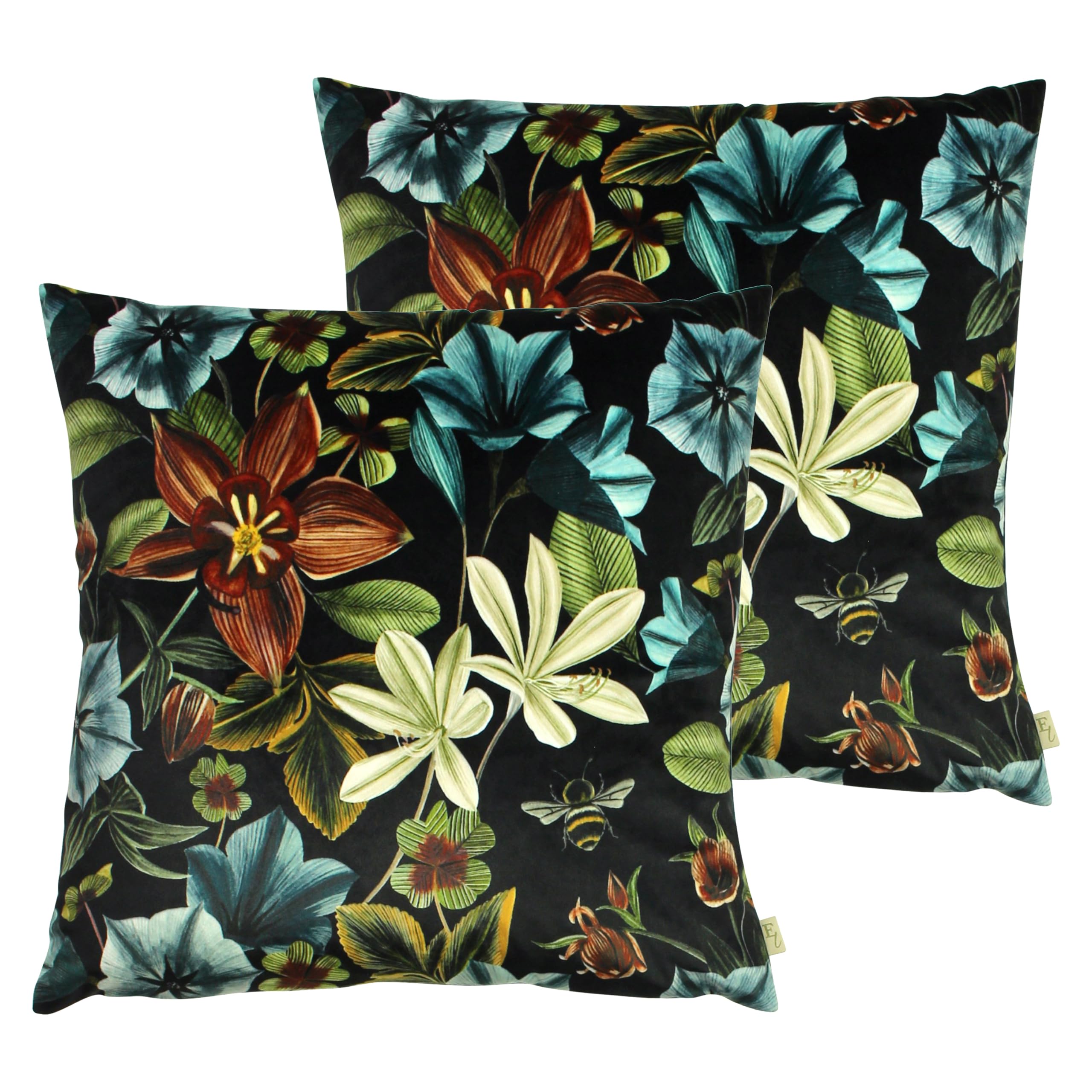Evans Lichfield Midnight Garden Feather Filled Cushions Twin Pack