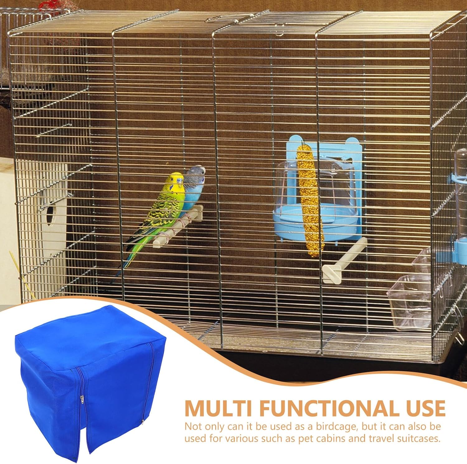 Foldable Bird Cage Cover for Parrot 400 Model, Oxford Fabric Blackout Protective Cover Cold-Protection, Daily Use Birdcage Shield for Pet Birds