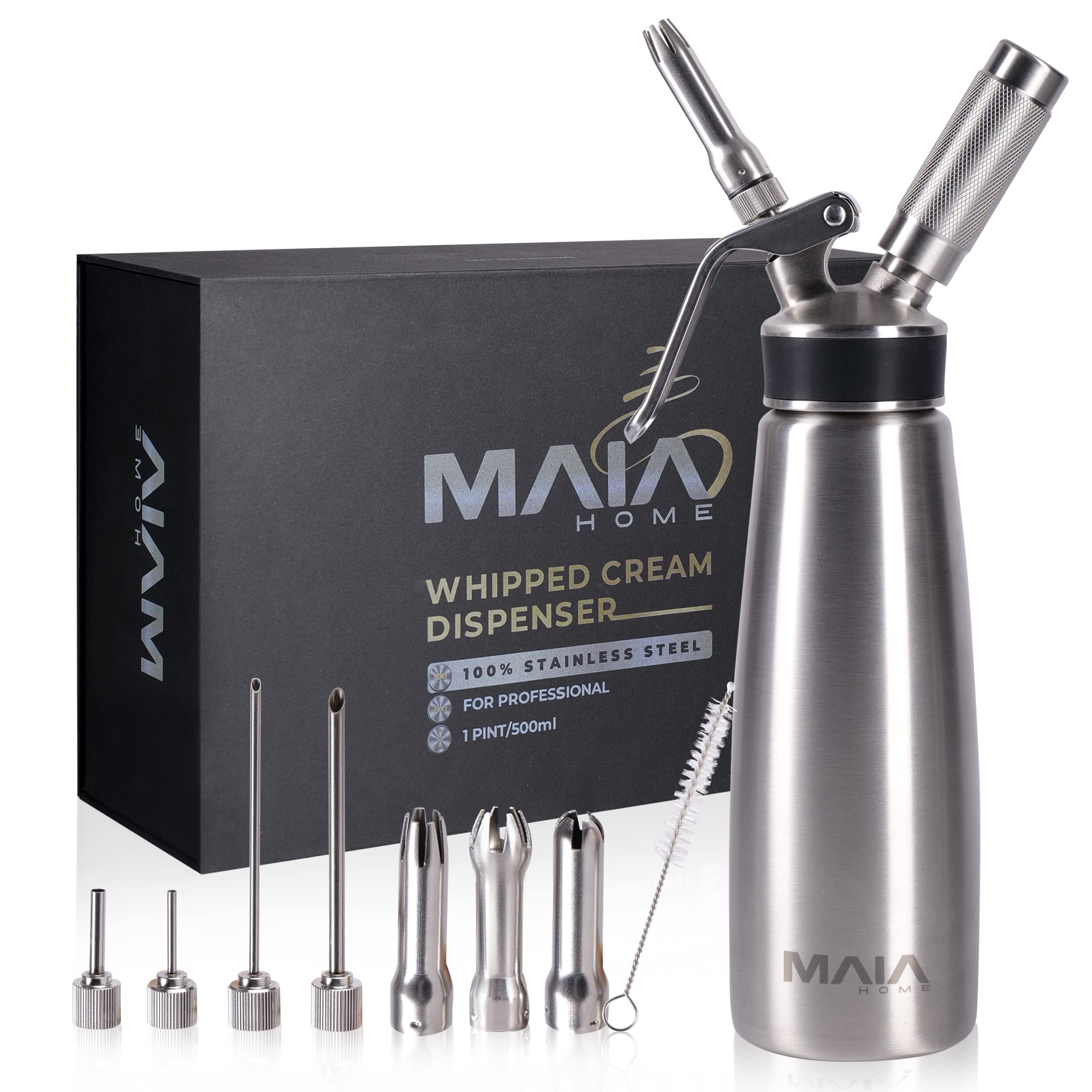 Buy Whipped Cream Dispenser Stainless Steel Full Set Professional