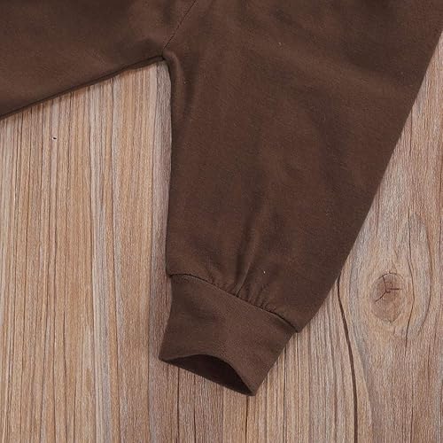 Miniatura 7 de My First Acción de Gracias Baby Boy Girl Mono de manga larga de pavo + pantalones marrones + sombrero 3pcs conjunto de traje de otoño