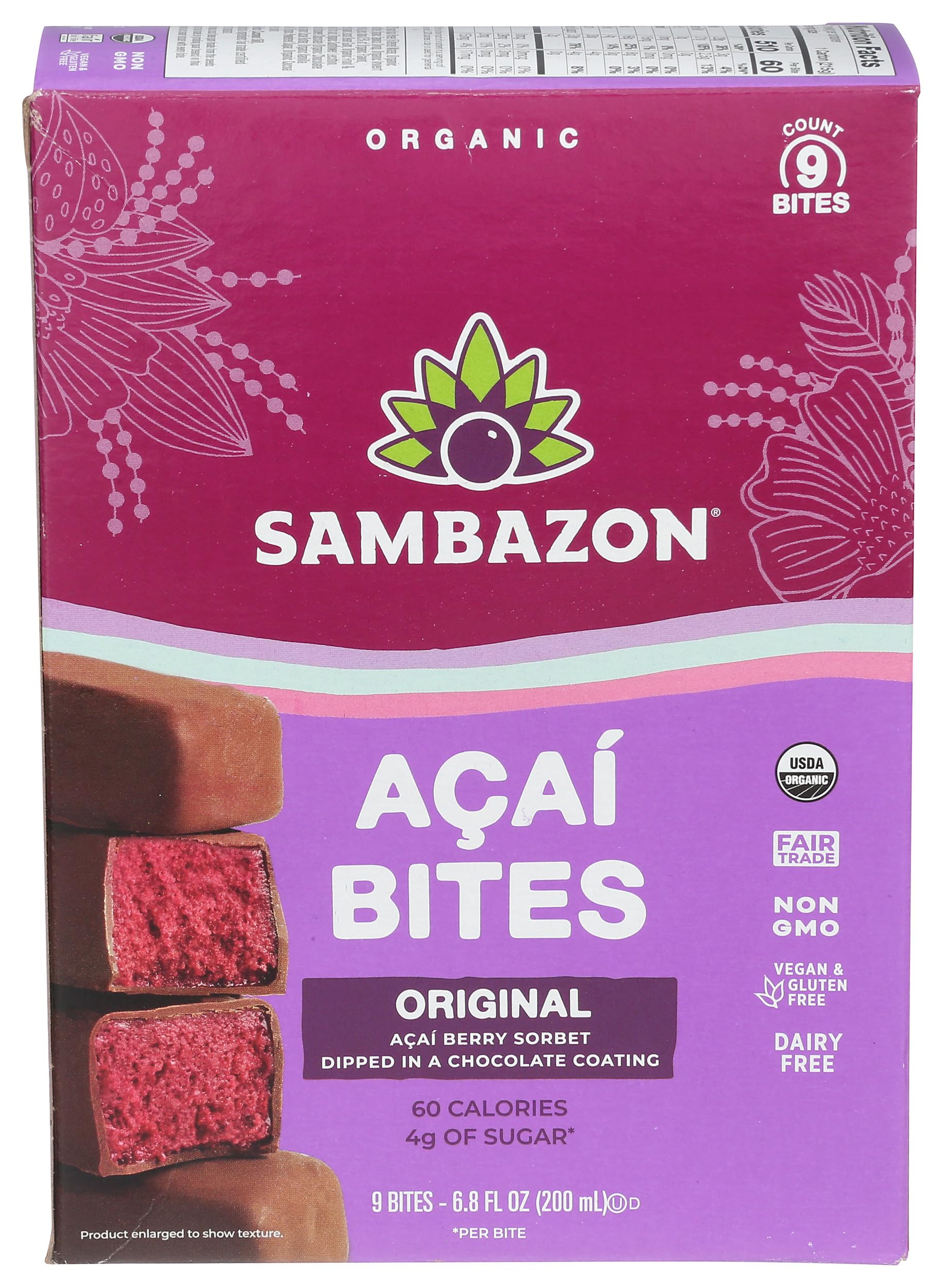 Fruit Bar Chocolate Superfruit Acai Bites Organic, 7.6 Fl Oz