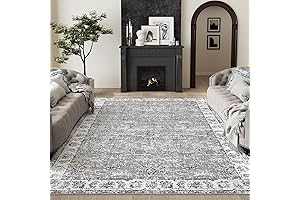 jinchan Living Room Area Rug 10x12 - Washable Low Pile Area Rug