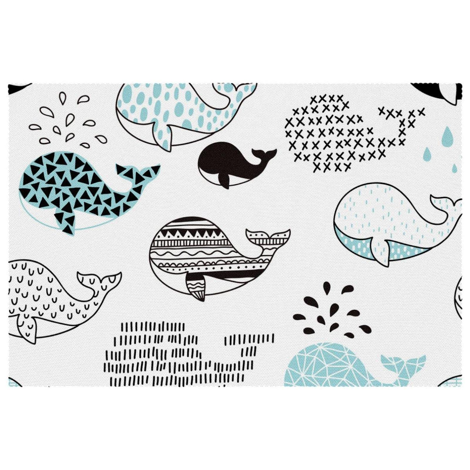 Set de table pour enfant baleine blanche lot de 6 repas en famille