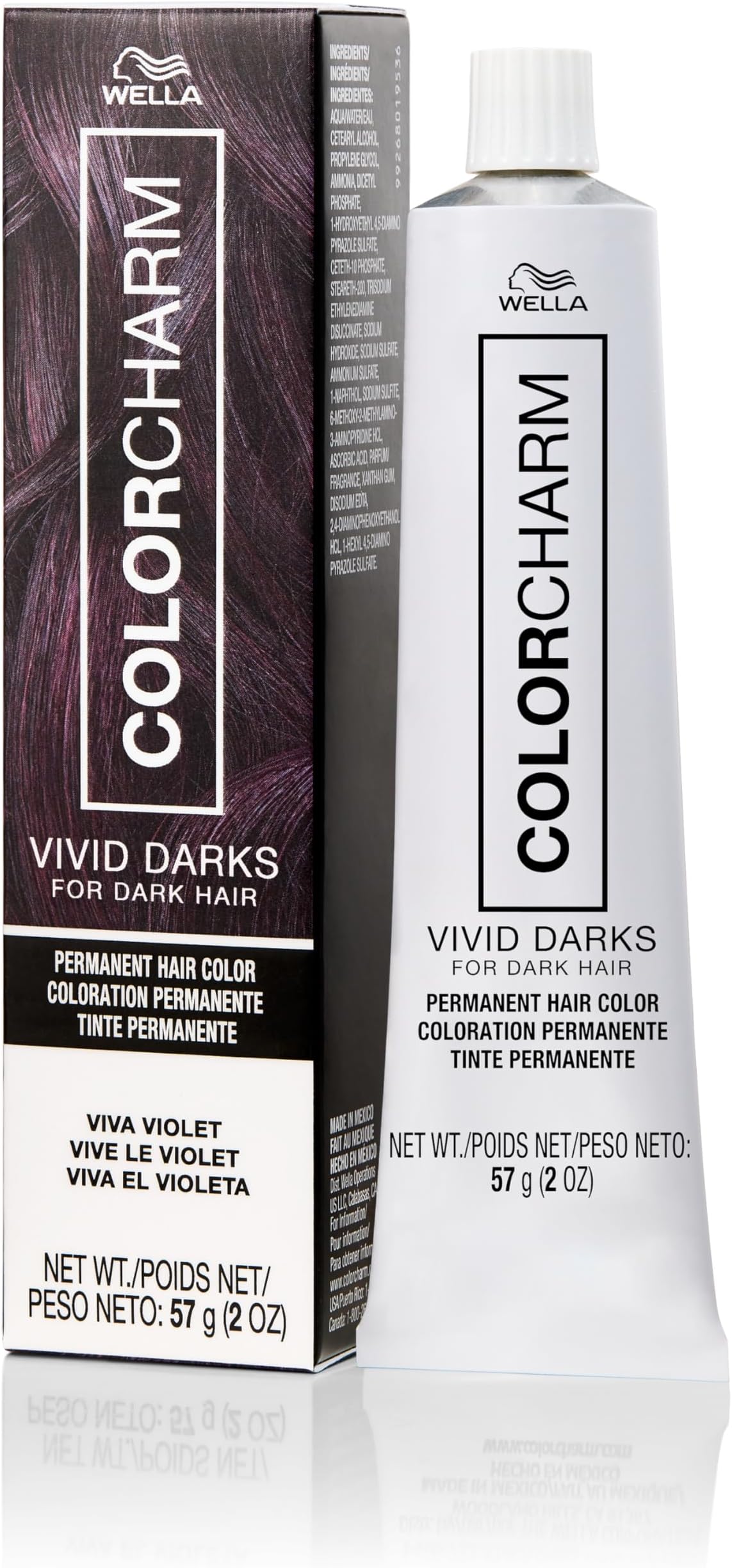 COLORCHARM VIVID DARKS | Permanent Cream Color | Vibrant Color for Dark Hair | Nourishing Vegan Formula | No Bleach Needed | Viva Violet | 2 Fl Oz