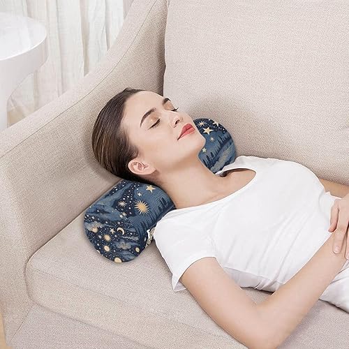 Miniatura 5 de Kigai Almohada cervical de espuma viscoelástica para aliviar el dolor, almohada cervical redonda con funda extraíble lavable para soporte lumbar de
