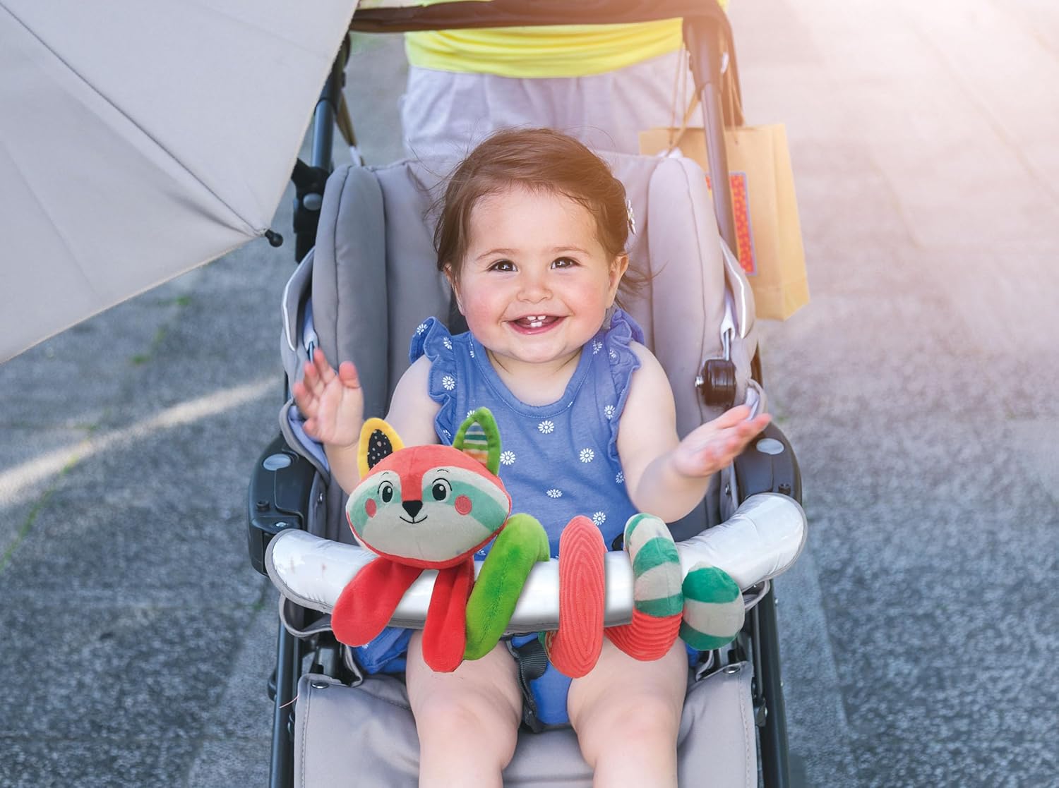 Clementoni - Spiral Baby Stroller, Soft Spiral Happy Animals, Baby for You, 17909 Soft Toy