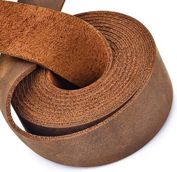 Leather Strap 1 Inches Wide Flat Leather Straps for Crafts, Full Grain Leather Strips for Crafts, Tooling, Belt, Garden Tools 2mm Thick 72 Inches Long Light Brown