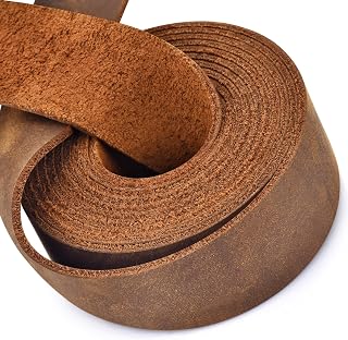 Leather Strap 1 Inches Wide Flat Leather Straps for Crafts, Full Grain Leather Strips for Crafts, Tooling, Belt, Garden Tools (2mm Thick 72 Inches Long Light Brown)