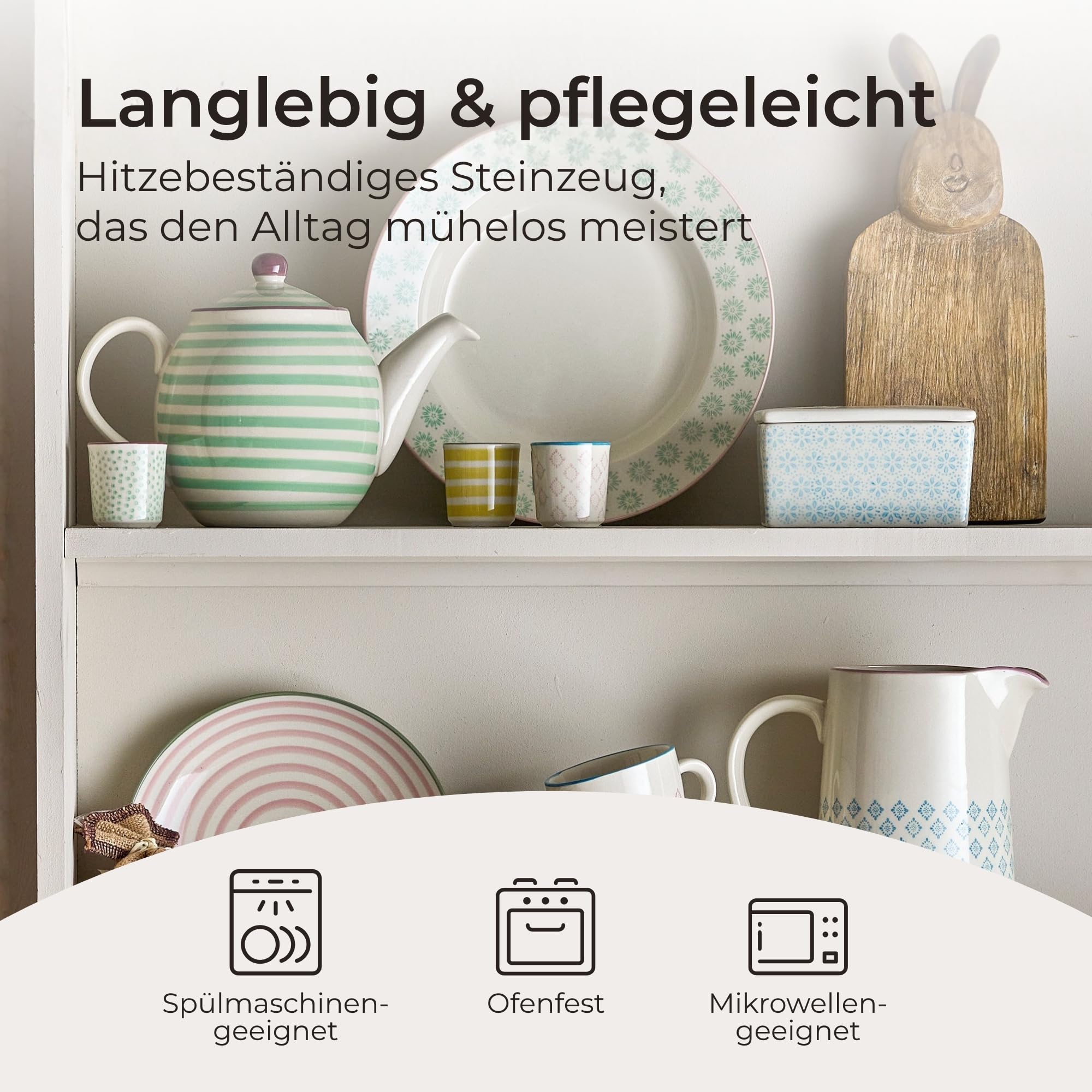 Bloomingville Teekanne Patrizia, Farbe Grün, aus Steingut, 1200 ml Inhalt, Spülmaschinengeeignet – Ideal zum Servieren von Tee & Heißgetränken
