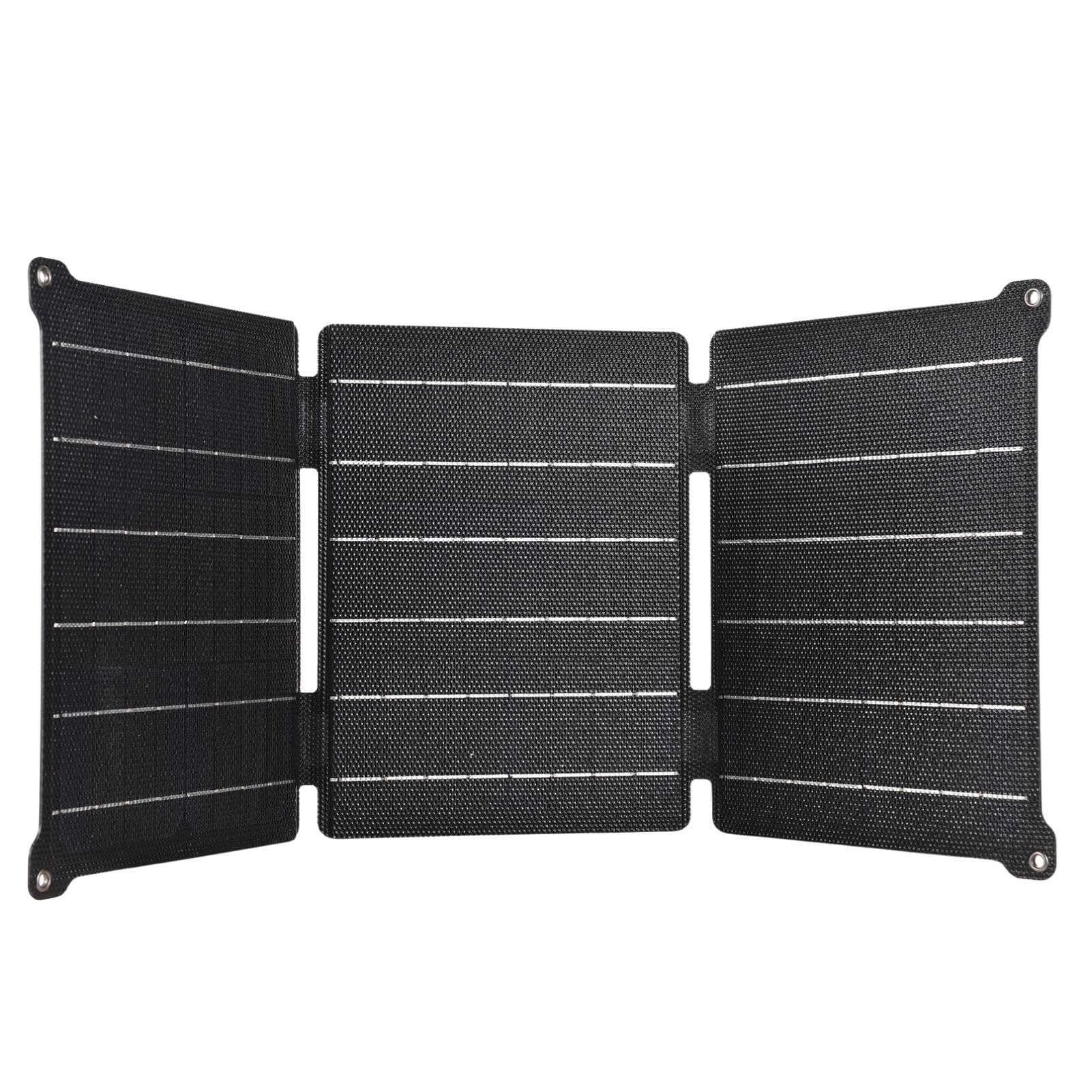 Keenso Panneau Solaire Pliable, Chargeur Solaire Haute efficacité pour Activités de Plein Air, Module avec Deux Sorties USB pour Randonnée, Camping, Voyage, Alimentation Portable (21W)