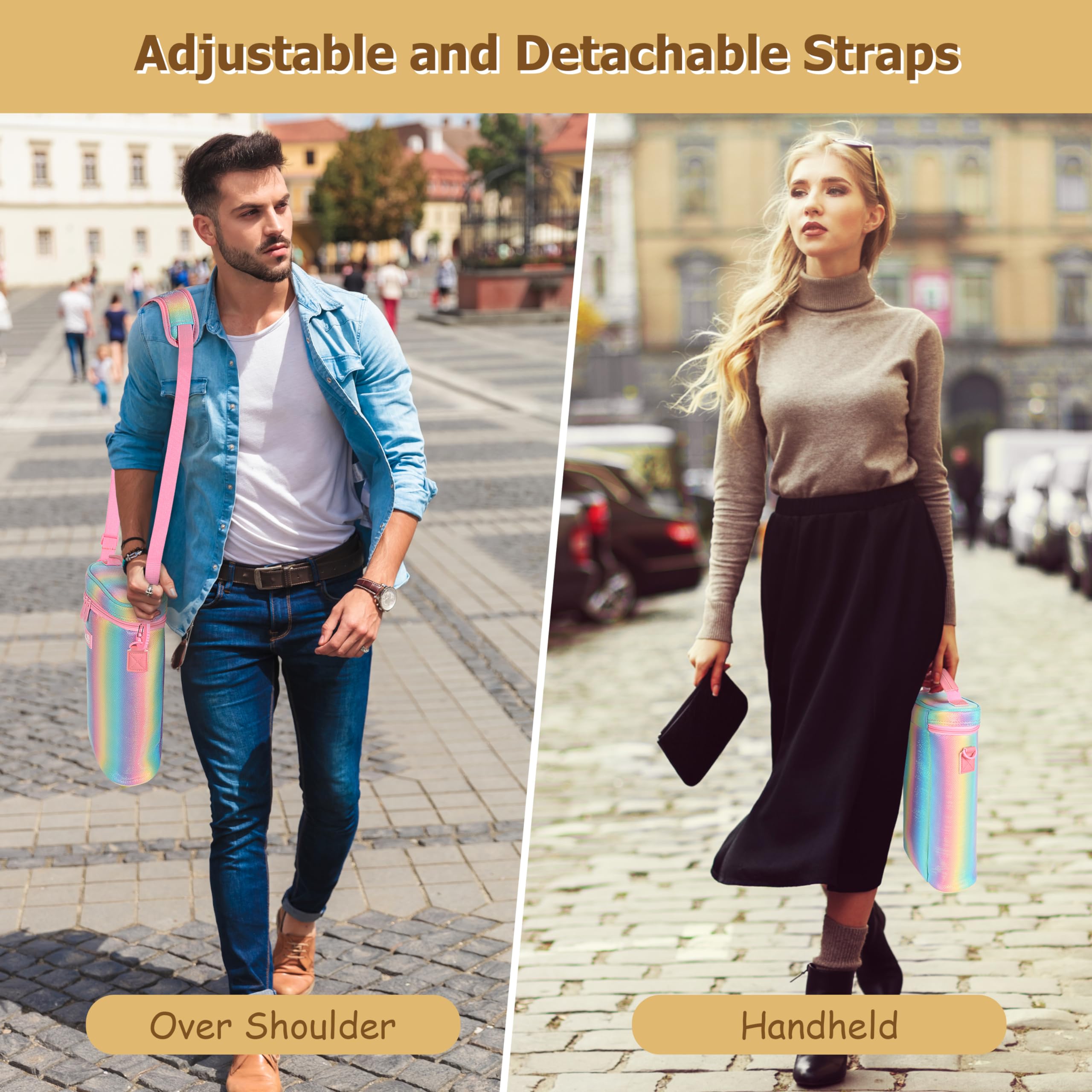 Sac fourre-Tout pour 4 Bouteilles de vin – Étanche et isolé – Sac de Transport rembourré de Voyage pour vin/Champagne avec poignée et bandoulière pour Les Amateurs de vin