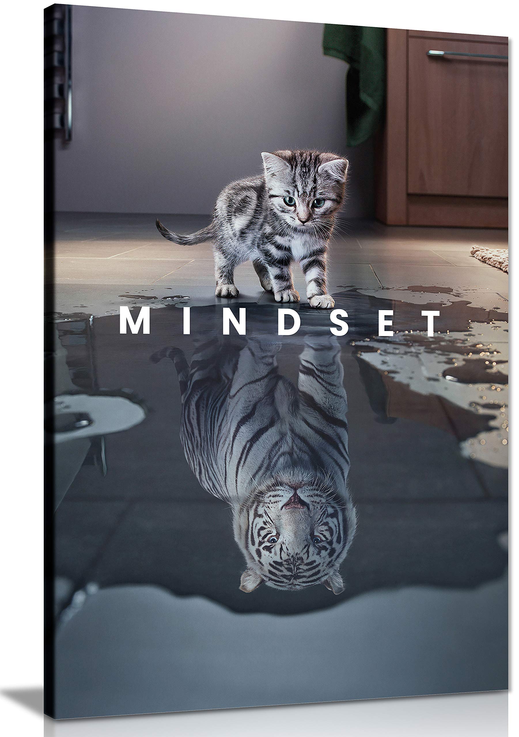 Panther Print Success Mindset Canvas Wall Art, Beautiful Living Room Framed Art, Picture Prints For Walls, Inspirational And Motivational Design, Print For Special Occasions (12 X 8 Inch)