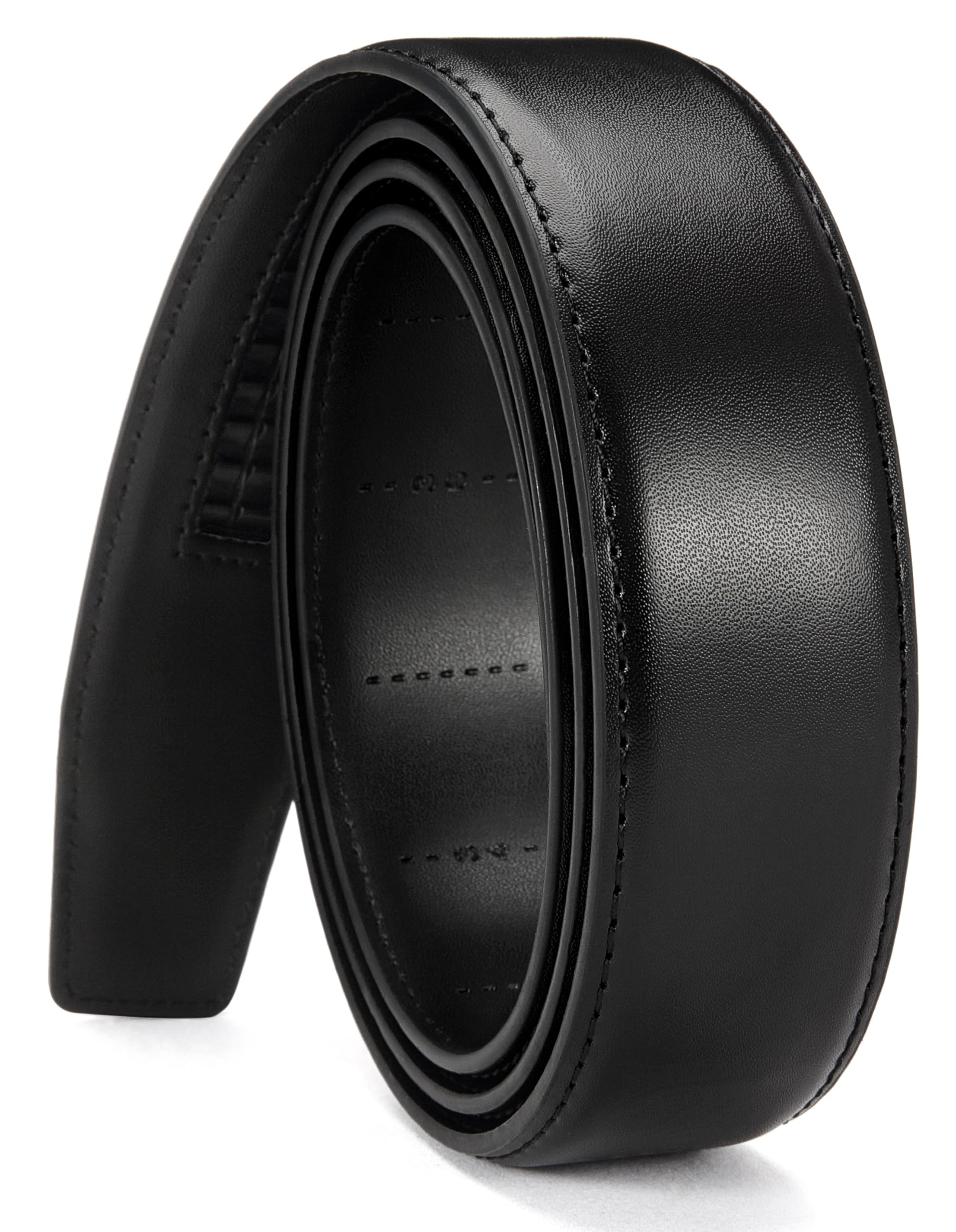 Leather Ratchet Belt Strap Only 1 3/8ââ‚¬Â, Menââ‚¬â„¢s Slide Belt without Buckle, Trim To Exact Fit, Big&Tall (Dress Black, 28-42' Adjustable)