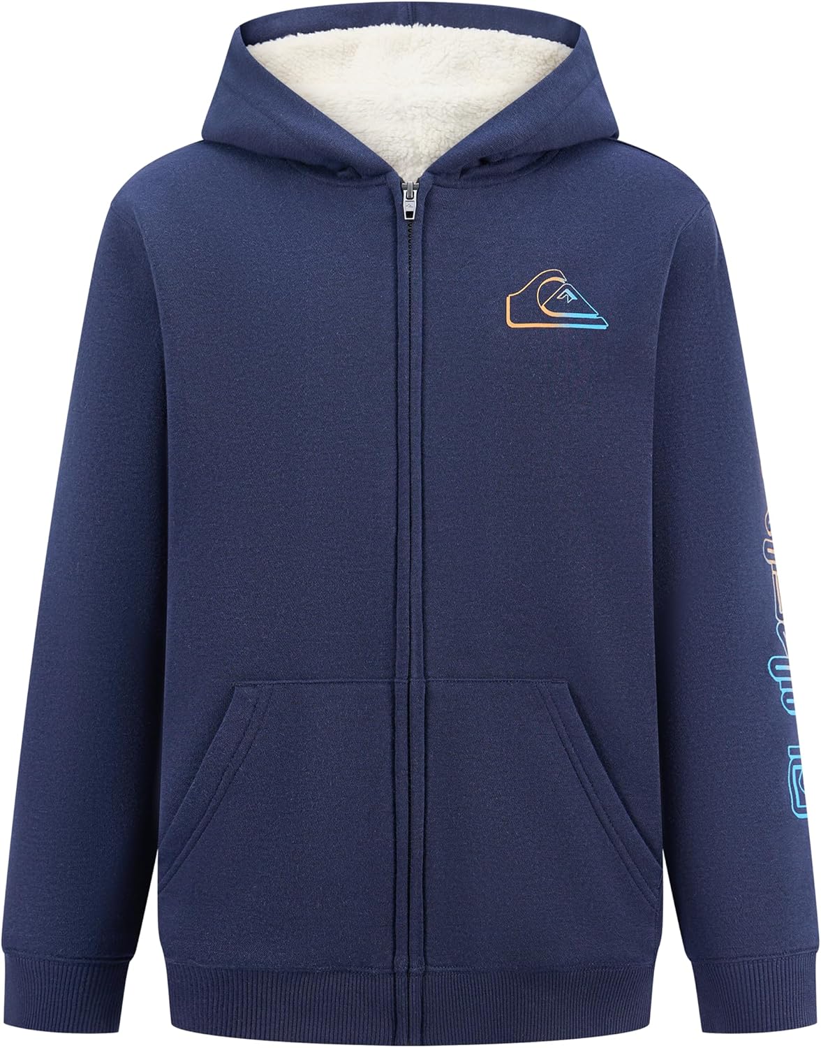 Quiksilver boys Full-zip Sherpa Lined Fleece Hoodie Sweatshirt