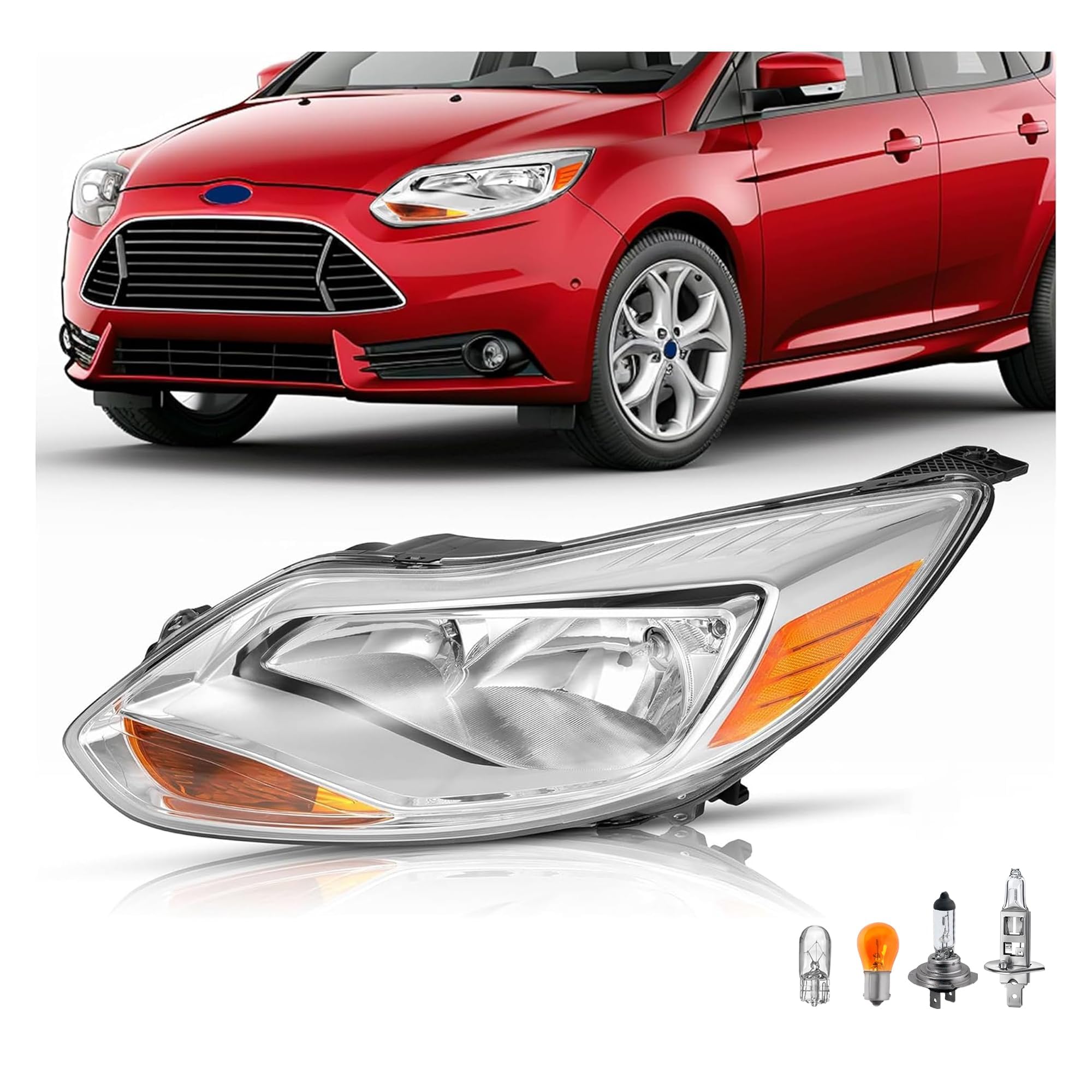 HECASA Left Headlight Assembly Driver Side Halogen Headlamp