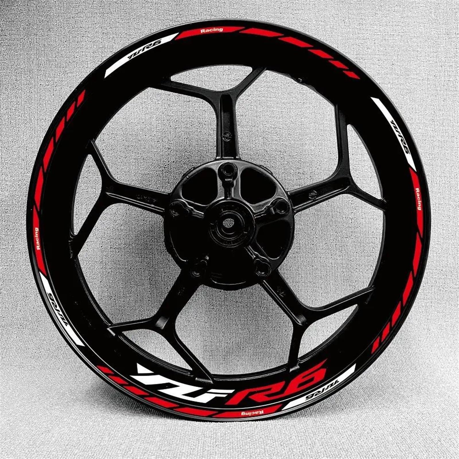 Stickers Motorcycle Wheel Stickers Night Reflective Decorative Rim for Yamaha YZFR6 YZF R6(Style 2)