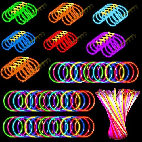 Paquete de fiesta de lentes brillantes con 20 accesorios para gafas, 100 varillas brillantes y conectores (para 20 lentes brillantes y 60 pulseras),